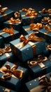 Gifts galore overhead view, room for personal touch in copious copy space Royalty Free Stock Photo