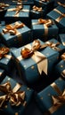 Gifts galore overhead view, room for personal touch in copious copy space Royalty Free Stock Photo