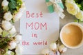 Gifts and greetings for mother`s day. Best mom in the world