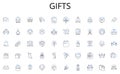 Gifts line icons collection. E-commerce, Online shopping, Digital payments, Internet sales, Virtual storefront