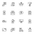 Gifts line icons set Royalty Free Stock Photo