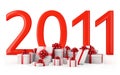 Gifts for New Year 2011 Royalty Free Stock Photo