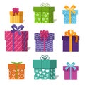 Gifts or presents boxes icons for valentine xmas design vector illustration Royalty Free Stock Photo