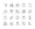 Giftware line icons, signs, vector set, outline illustration concept Royalty Free Stock Photo