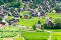 Gassho-zukuri houses at Ogimachi Village in Shirakawago, Gifu, Japan. It is part of UNESCO World Heritage Site Royalty Free Stock Photo