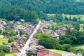 Gassho-zukuri houses at Ogimachi Village in Shirakawago, Gifu, Japan. It is part of UNESCO World Heritage Site Royalty Free Stock Photo