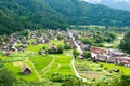 Gassho-zukuri houses at Ogimachi Village in Shirakawago, Gifu, Japan. It is part of UNESCO World Heritage Site Royalty Free Stock Photo