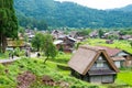 Gassho-zukuri houses at Ogimachi Village in Shirakawago, Gifu, Japan. It is part of UNESCO World