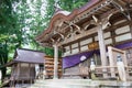 Shirakawa Hachiman shrine in Shirakawago, Gifu, Japan. a famous historic site