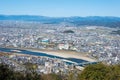 Beautiful scenic view from Gifu Castle on Mount Kinka Kinkazan in Gifu, Japan.