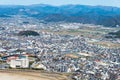 Beautiful scenic view from Gifu Castle on Mount Kinka Kinkazan in Gifu, Japan.