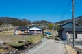 Beautiful scenic view from Between Magome-juku and Ochiai-juku on Nakasendo in Nakatsugawa, Gifu, Japan.