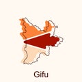 Gifu map. Blank vector map of the Country. Borders of Japan for your infographic. Vector illustration. design template