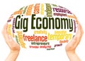 Gig Economy word cloud hand sphere concept