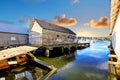 Gig Harbor, WA - September 25, 2011: Small town downtown marina area. Royalty Free Stock Photo