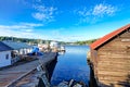 Gig Harbor, WA - September 25, 2011: Small town downtown marina area. Royalty Free Stock Photo