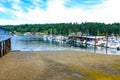 Gig Harbor, WA - September 25, 2011: Small town downtown marina area. Royalty Free Stock Photo