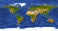 GIGA size physical world map detail illustration. Primary source, elements of this image furnished by NASA Royalty Free Stock Photo