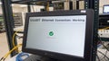 Gigabit ethernet connection status displayed on monitor in tech lab during testing phase Generative AI Royalty Free Stock Photo