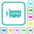 Gigabit ethernet network controller vivid colored flat icons