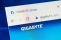 Gigabyte.com Web Site. Selective focus.