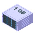 Gigabyte data computer icon isometric vector. Sd storage