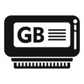 Gigabyte data memory icon simple vector. Machine device