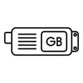 Gigabyte icon outline vector. Cyber disk