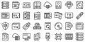 Gigabyte icons set outline vector. Big data