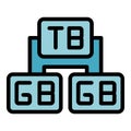 Gigabyte memory icon vector flat Royalty Free Stock Photo