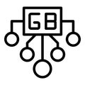 Gigabyte scheme icon outline vector. Data memory Royalty Free Stock Photo
