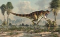 Giganotosaurus Hunting in a Watery Lowland