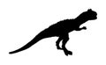 Giganotosaurus vector silhouette isolated on white background. Dinosaurs symbol. Jurassic era.