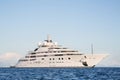 Gigantic big and large luxury mega or super motor yacht on the o Royalty Free Stock Photo