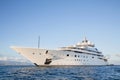 Gigantic big and large luxury mega or super motor yacht on the o