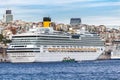 Gigantic Cruise ship in Istanbul Port Royalty Free Stock Photo