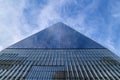 Gigantic glass skyscraper from below, New York