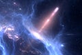 Gigantic jet from black hole in early universe