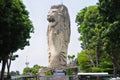 The gigantic Merlion statue at Sentosa in the city state of Singapore Royalty Free Stock Photo