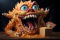 Gigantic Monster popcorn. Generate Ai