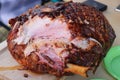 gigantic roast pork grub, fry until golden, smoked pork knuckle