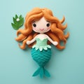 Gigantic Scale Mermaid Doll Toy Made From Felt - Highly Detailed And Kawaii