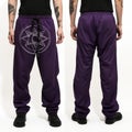Gigantic Scale Purple Sweat Pants With Occultist Symbol Design