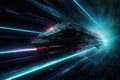 Gigantic spaceship travel into a quantum world