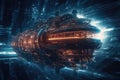 Gigantic spaceship travel into a quantum world