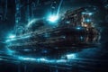 Gigantic spaceship travel into a quantum world