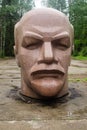 Gigantic statue of Vladimir Lenin`s head, soviet rocket base in Zeltini, Aluksne