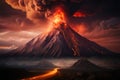 Gigantic volcano spews fiery lava high into the celestial expanse