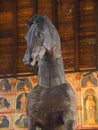 Donatello`s Huge Wooden Trojan Horse in the Palazzo de Ragone in Padua Italy