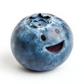 Giggling Blueberry Isolated on White Background Royalty Free Stock Photo